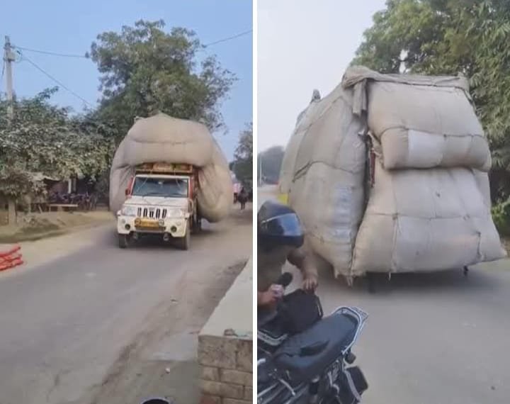 रायबरेली - ग्रामीण क्षेत्रों की सड़कों पर दौड़ रहे हैं पहाड़नुमा ओवरलोड वाहन, वीडियो वायरल