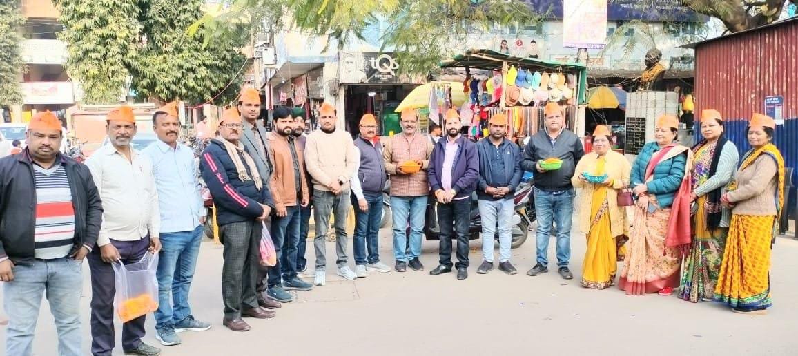 अखिल भारतीय उद्योग व्यापार मंडल द्वारा कलश यात्रा का किया गया भव्य स्वागत