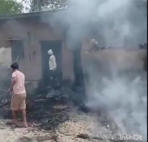 रायबरेली-विद्युत शार्ट सर्किट से घर में लगी आग , जली गृहस्ती