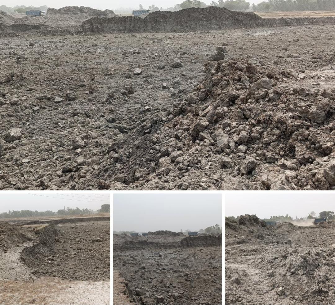 रायबरेली-गंगा एक्सप्रेस ने के ठेकेदार ने अनुमति के बिना खोद डाला कई बीघा तालाब,,, 