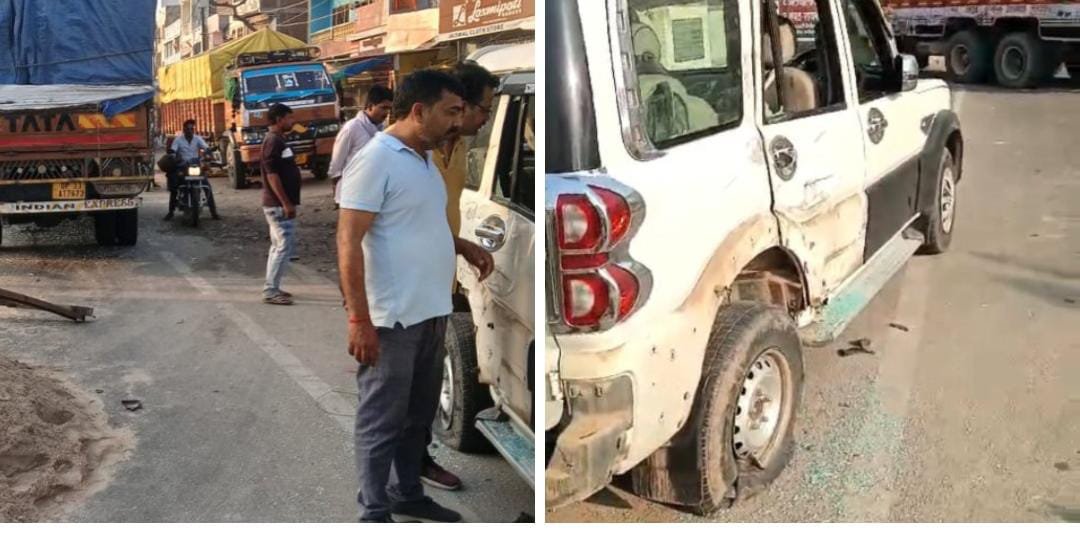 रायबरेली-अचानक ट्रक के मुड़ने से अनियंत्रित होकर डीसीएम से टकराई स्कार्पियो, तीन घायल