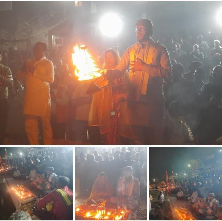 रायबरेली:प्रसिद्ध गोकना मेले का क्षेत्रीय विधायक डॉ मनोज कुमार पांडे नें गंगा आरती के साथ किया शुभारंभ।