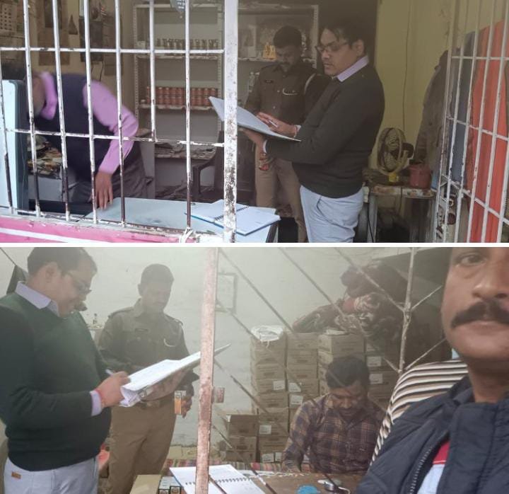 रायबरेली:आबकारी विभाग नें ऊंचाहार क्षेत्र के मदिरालयों में की सघन चेकिंग।