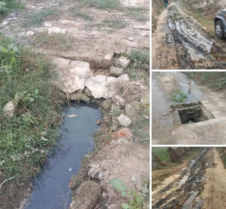 रायबरेली:कल्याणी गांव की नाली से दूषित हो रहा गंगा मां आचल।