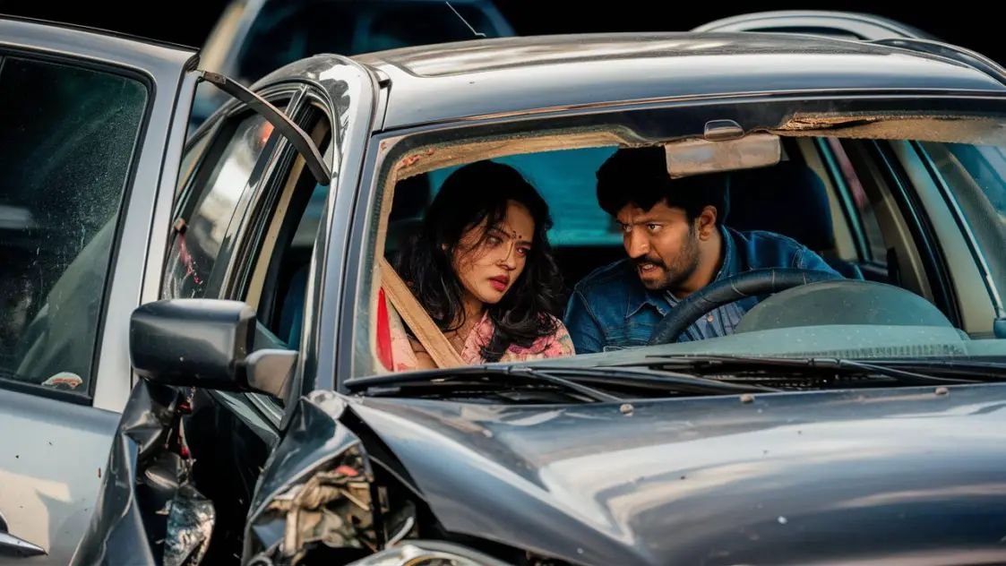 चलती कार में सेक्स के दौरान डिवाइडर से टकराई कार ,नग्न अवस्था मे दिखे कपल