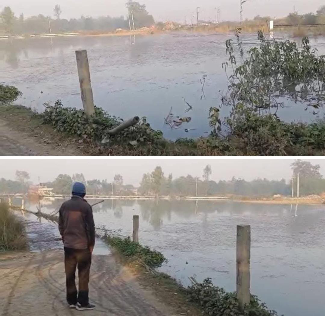 रायबरेली-नहर की पटरी कटने से सैकड़ों बीघे फसल हुई जलमग्न