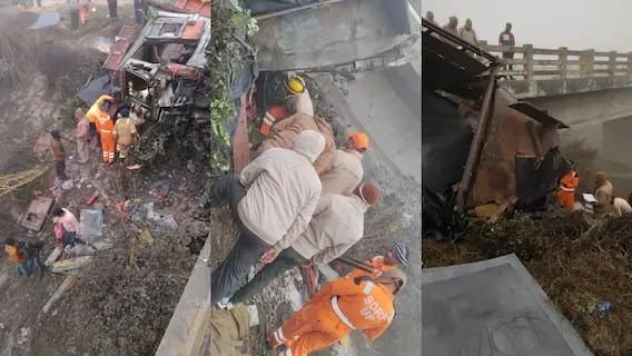 लखनऊ में पलटी बस, 50 यात्री थे सवार, 3 दर्जन से ज्यादा लोग घायल