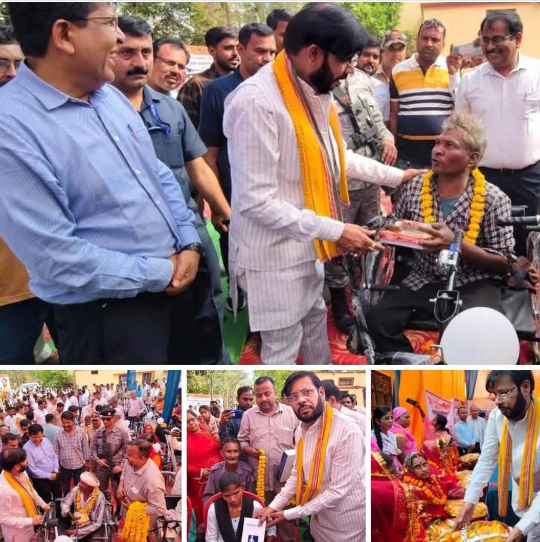 रायबरेली-विधायक मनोज पांडेय ने दिव्ययांगो को दिए सहायक उपकरण , बोले - ऊंचाहार मेरा परिवार है,,,,,,? 