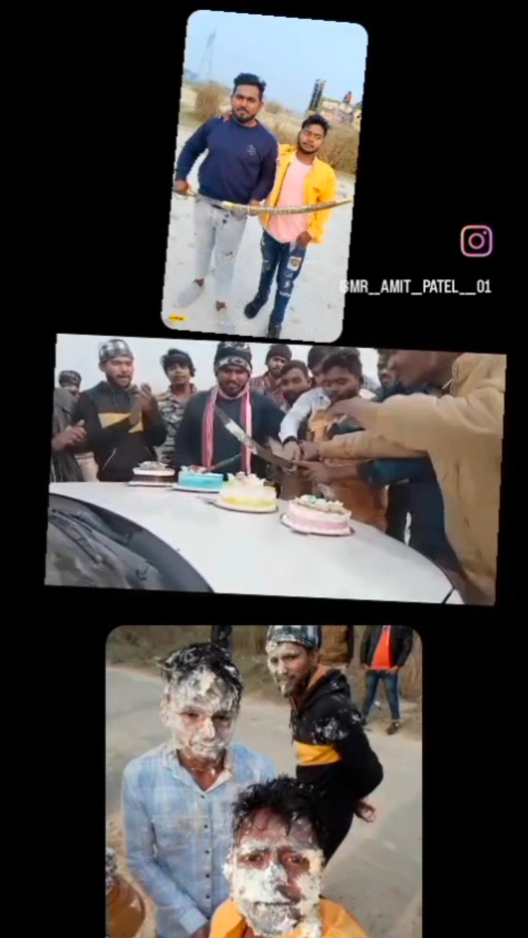 रायबरेली में नवयुवकों में तलवार से केक काटने का चढ़ा खुमार