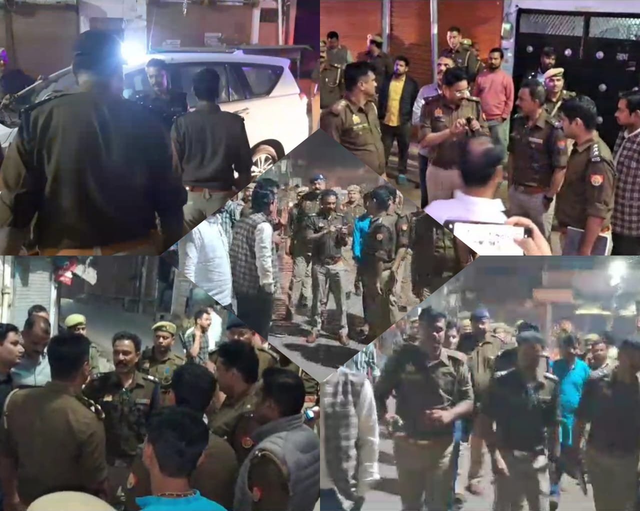 65 लाख की लूट को लेकर पुलिस अधीक्षक व भारी पुलिस बल के साथ जांच करते हुए