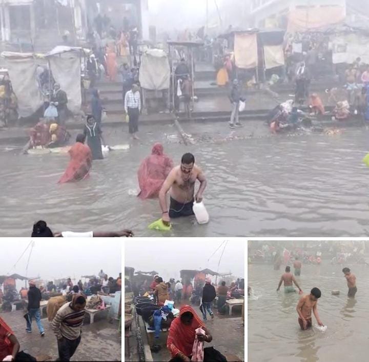 रायबरेली-कड़ाके की ठंड के बावजूद पौष पूर्णिमा पर हजारों श्रद्धालुओं ने गंगा में लगाई डुबकी
