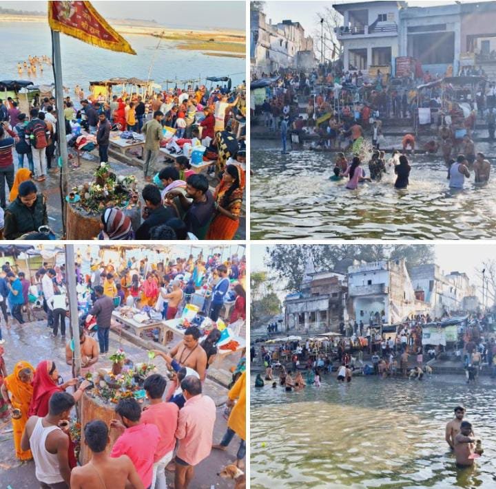 रायबरेली-भोलेनाथ की भक्ति में डूबे लोग , गंगा तटों पर लगा रहे श्रद्धा की डुबकी,,,