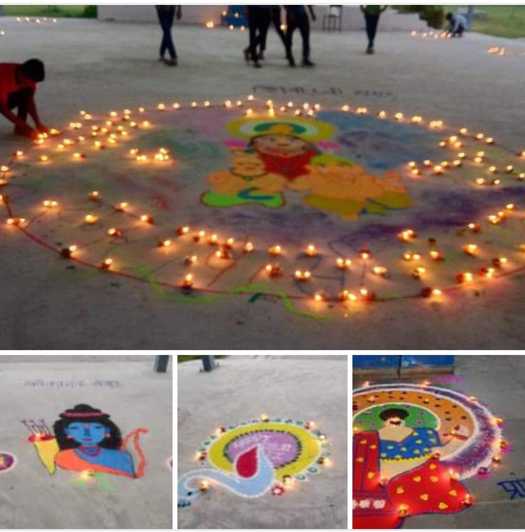 रायबरेली-रंगोली एवं दीपों से जगमग हुआ सरस्वती विद्या मंदिर 