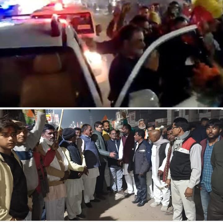 रायबरेली;नेता प्रतिपक्ष व जनपद के सांसद राहुल गांधी का कार्यकर्ताओं ने किया जोरदार स्वागत