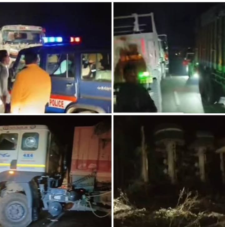 रायबरेली-दो ट्रेलरों की हुई आमने-सामने जोरदार टक्कर, चालक व परिचालक मामूली रूप से हुए घायल