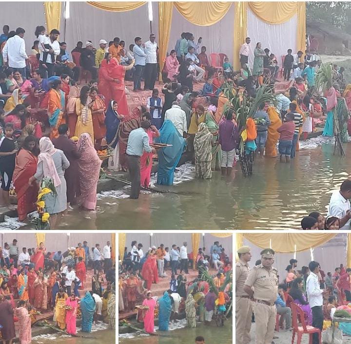 रायबरेली- धूमधाम से बनाया गया ऊँचाहार  में छठ पूंजा,,,,