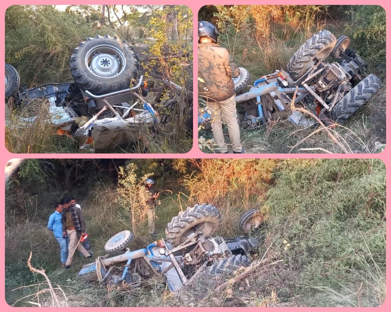 रायबरेली-तेज रफ्तार अनियंत्रित ट्रैक्टर खाई में पलटा