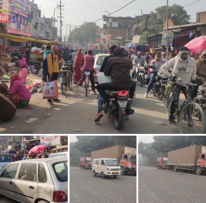 रायबरेली-हाइवे के किनारे खड़ी ट्रक दे रही हादसों को दावत,,,,