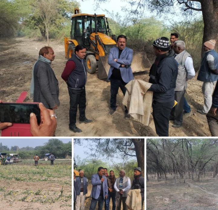 रायबरेली-धूता गांव के जंगल की 25 एकड़ भूमि मे बनेगी वृहद गौशाला एसडीएम ने खाली कराई 10 बीघे भूमी,,,,,
