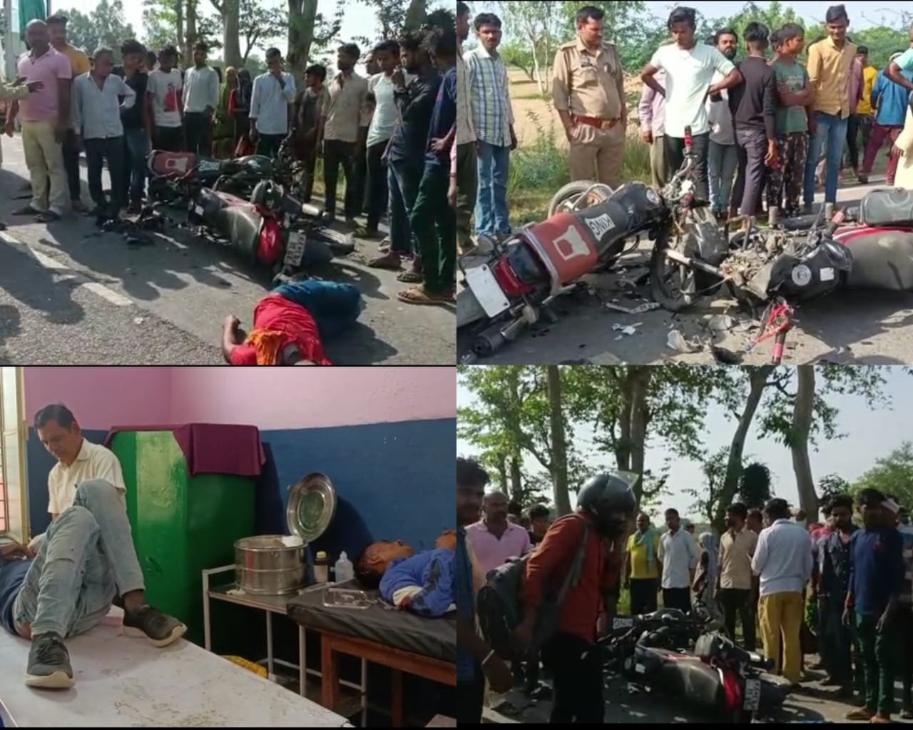 Raibareli-दो बाइकों की आमने-सामने टक्कर  एक की मौत दो  घायल