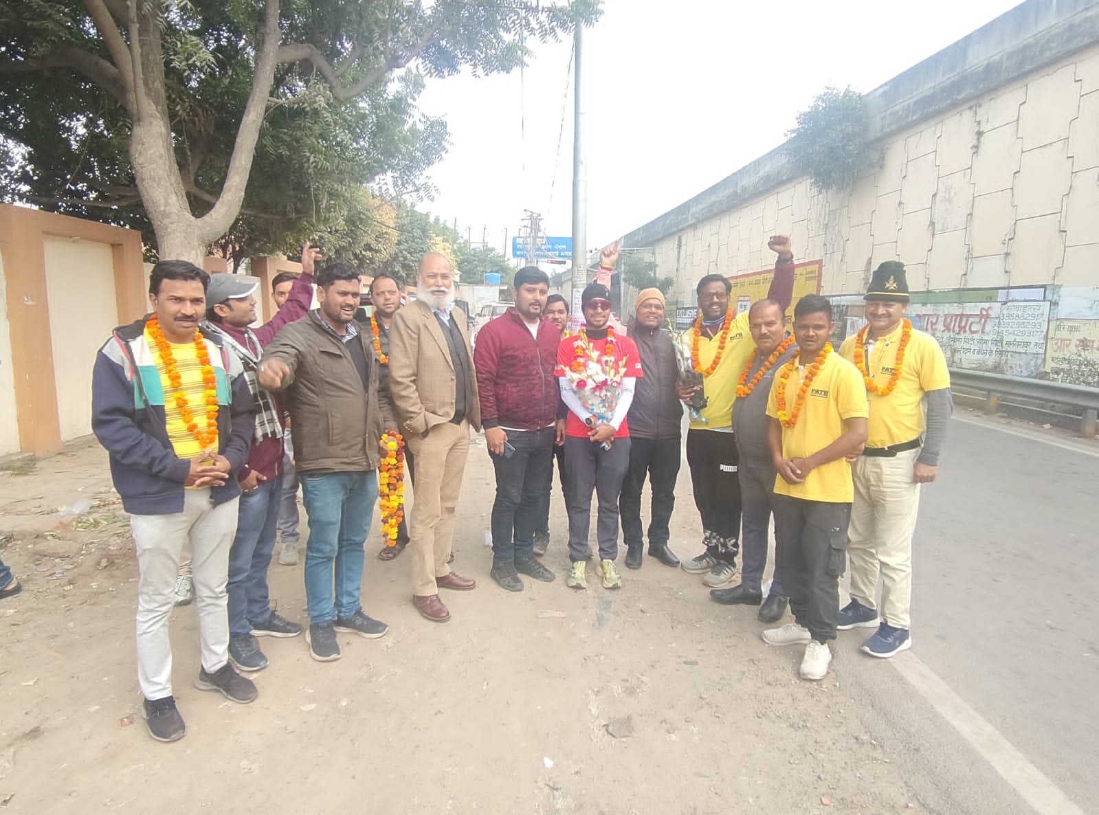 Raibareli-कर्तिक जोशी का कस्बे में जोरदार स्वागत