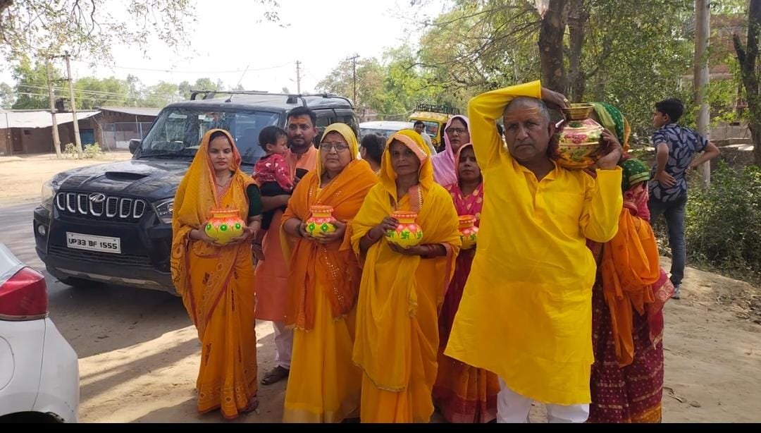 Raibareli-प्राण प्रतिष्ठा से पहले निकाली भव्य कलश यात्रा