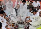 रायबरेली में राहुल गांधी के खिलाफ भाजपा का प्रदर्शन, मंत्री दिनेश प्रताप सिंह ने किया सद् बुद्धि हवन