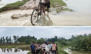 रायबरेली पानी के तेज बहाव से बह गया पूरे पानकुंवर खेड़ा सम्पर्क मार्ग, आवागमन अवरुद्ध