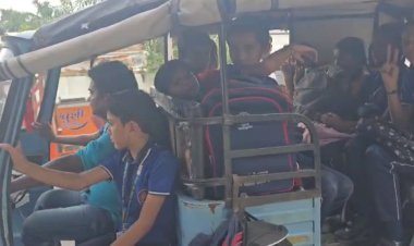 रायबरेली में यातायात नियमों की खुलेआम उड़ रही धज्जियां, 7 की क्षमता वाले ऑटो में 14 स्कूली बच्चे वेबसाइट खबर: