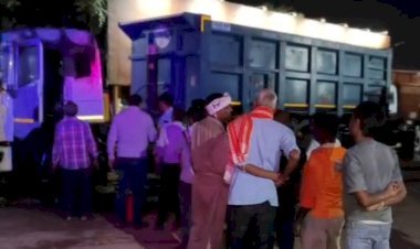 रायबरेली: पेट्रोल पंप पर खड़े डंपर में लगी आग, मचा हड़कंप