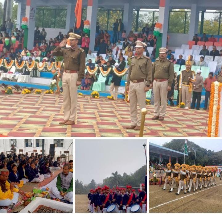 रायबरेली-सरस्वती विद्या मंदिर में वा   CISF के उप कमांडेंट नें शान से लहराया तिरंगा,,,