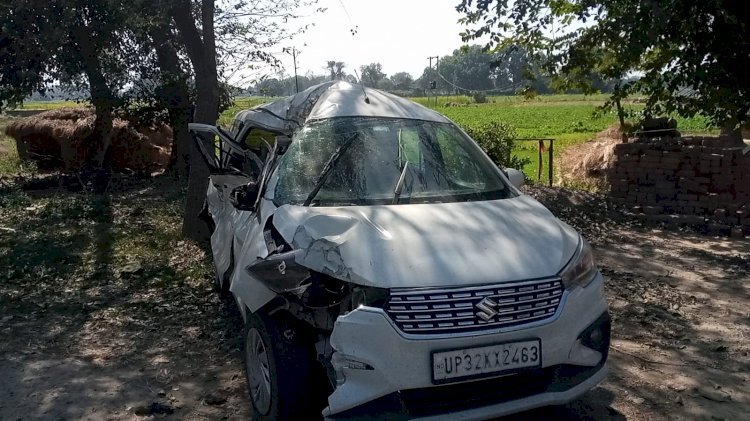 Raibareli-अज्ञात वाहन की टक्कर से कार सवार व्यक्ति की घटनास्थल पर मौत।