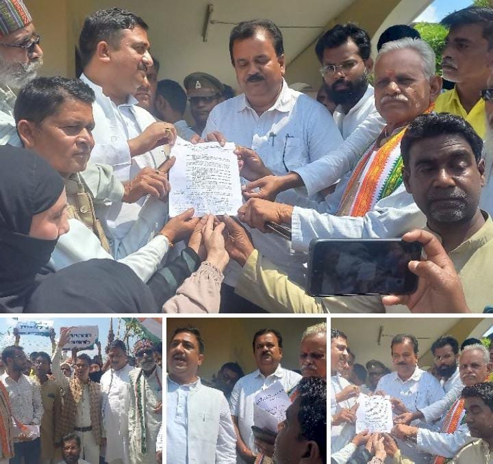 रायबरेली-कांग्रेस कार्यकर्ताओं ने उपजिलाधिकारी क़े द्वारा राष्ट्रपति को सौंपा ज्ञापन