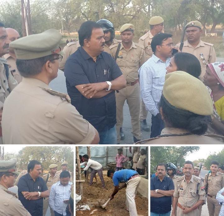 रायबरेली-राजमार्ग पर शव रखकर परिजनों ने किया हंगामा,,,,