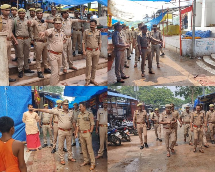 Raibareli-पुलिस अधीक्षक द्वारा श्रावण मास कावड़ यात्रा के अवसर पर सुरक्षा व्यवस्था के दृष्टिगत बछरावां स्थित भवरेश्वर मन्दिर का निरीक्षण-