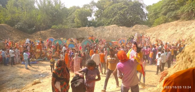 रायबरेली-गोकना घाट में अब तक 115 मूर्तियां का हुआ विसर्जन,,,
