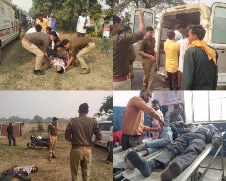 Raibareli-ऑटो की चपेट में आने से बाइक सवार तीन लोग गंभीर रूप से घायल