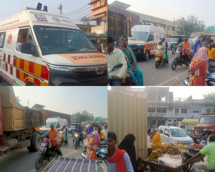 Raibareli-भारी वाहनों का रूट डायवर्ट , जाम से जूझे राहगीर व यात्री