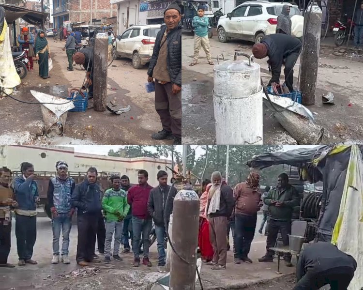 कस्बे में वेल्डिंग की दुकान पर कार्बेट टंकी फटने से मचा हड़कंप, संचालक बाल बाल बचा