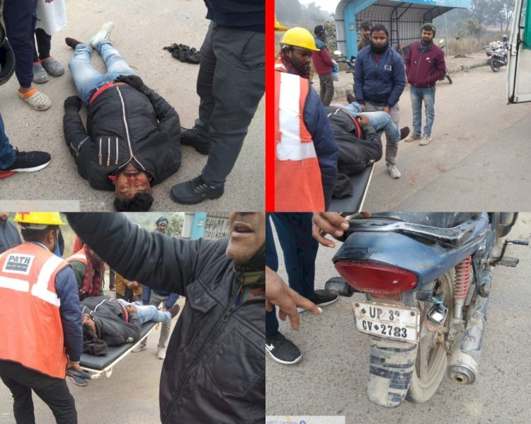 ई रिक्शा व बाइक की भिड़ंत में बाइक सवार गंभीर रूप से घायल 