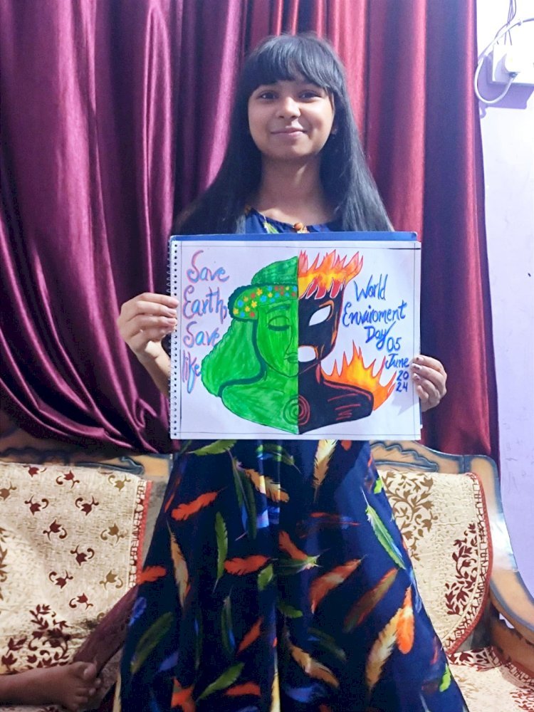 रायबरेली-आराध्या के चित्रकला ने जीता दिल , पर्यावरण अनुकूल आदतों का दिया संदेश 