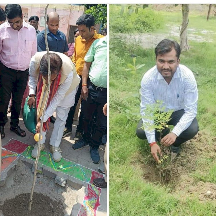 रायबरेली-एक पेड़ मां के नाम के तहत विधायक ने सीएचसी में वा तहसील  में एसडीएम नें किया पौध रोपण