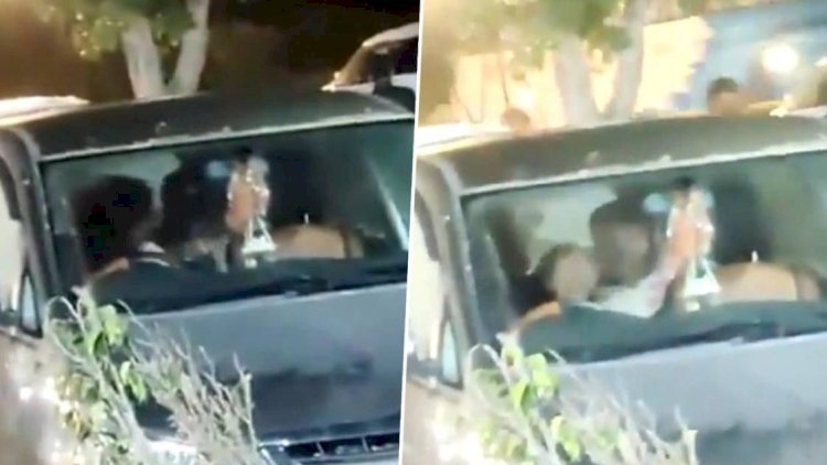 पुरुष ने पत्नी को कार के अंदर प्रेमी के साथ आपत्तिजनक हालत में पकड़ा, पति हुआ हमला