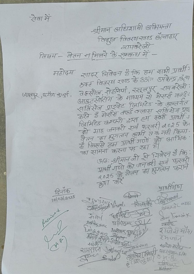 रायबरेली-विद्युत संविदा कर्मियों को दो माह से नहीं मिला वेतन , कैसे होगी होली 