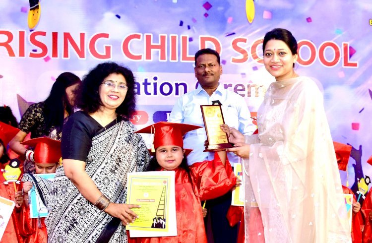 रायबरेली-ग्रेजुएशन कैप और गाउन के साथ राइजिंग चाइल्ड स्कूल में बच्चे हुए सम्मानित