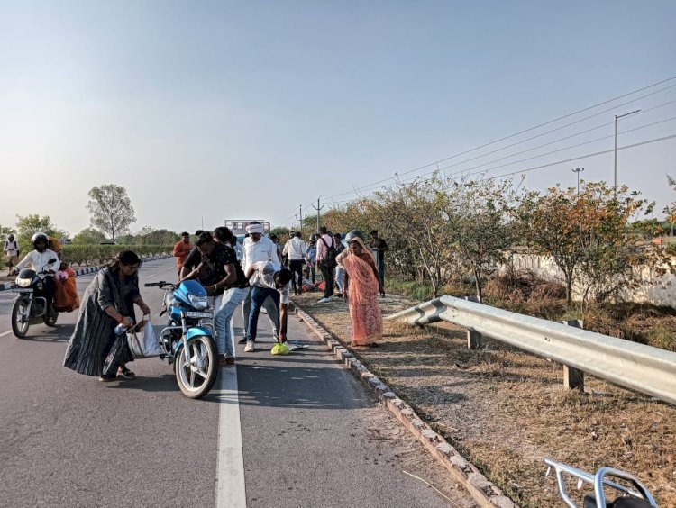 रायबरेली में कार ने बाइक सवार को मारी जोरदार टक्कर