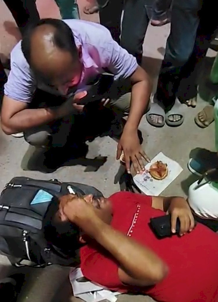 रायबरेली के बस स्टॉफ चौराहे पर बीच सड़क पर युवक का हाई वोल्टेज ड्रामा