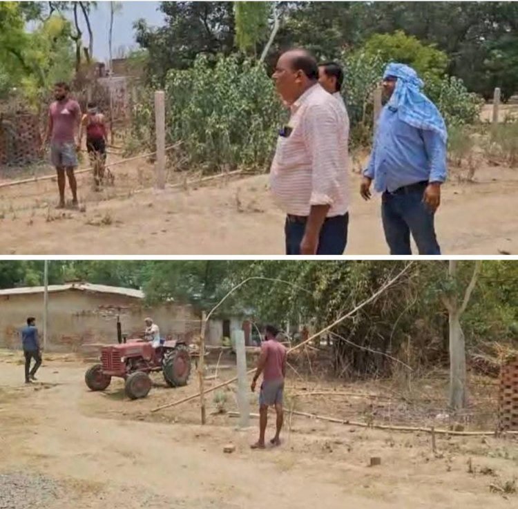 रायबरेली- ऊंचाहार में अवैध कब्जे पर कार्रवाई , ट्रैक्टर से ध्वस्त कराया गया अवैध निर्माण