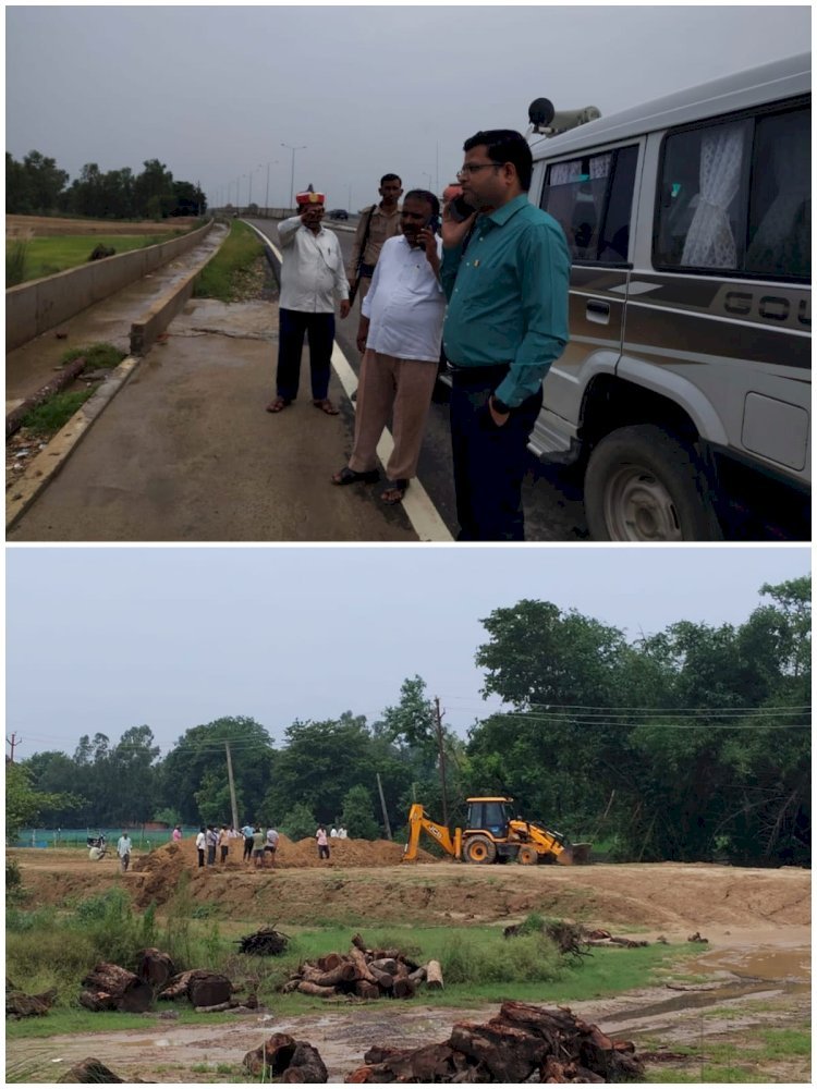 रायबरेली-जलभराव से ग्रामीण जीवन प्रभावित, एसडीएम ने एनएचएआई को दिया समाधान कराने के निर्देश
