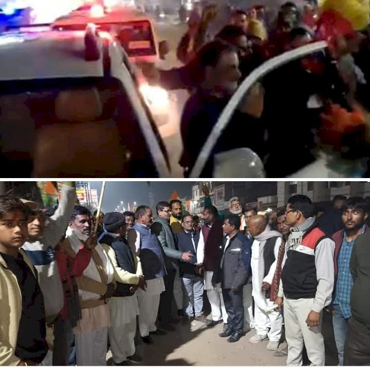 रायबरेली;नेता प्रतिपक्ष व जनपद के सांसद राहुल गांधी का कार्यकर्ताओं ने किया जोरदार स्वागत